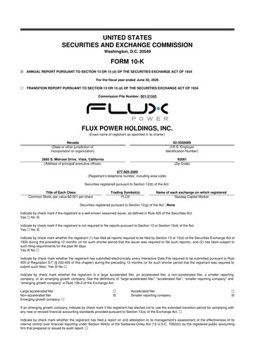 Miniature Flux Power 10-K Rapport annuel 2026