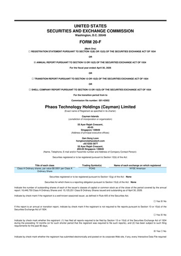 Thumbnail Phaos Technology Holdings 20-F Annual Report 2026