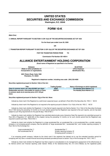 Thumbnail Alliance Entertainment 10-K Annual Report 2026