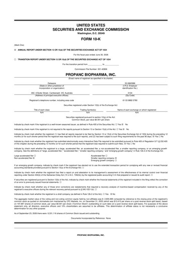 Thumbnail Propanc Biopharma 10-K Annual Report 2026