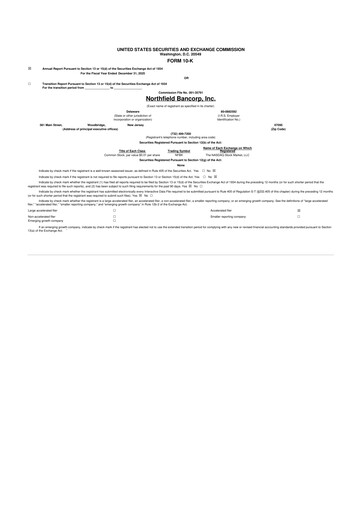 Thumbnail Northfield Bancorp 10-K Annual Report 2025