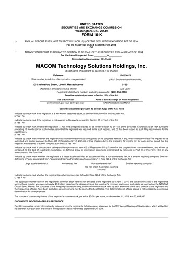 Thumbnail MACOM Technology Solutions 10-K Annual Report 