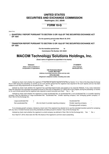 Miniature MACOM Technology Solutions 10-Q Rapport trimestriel 2018 