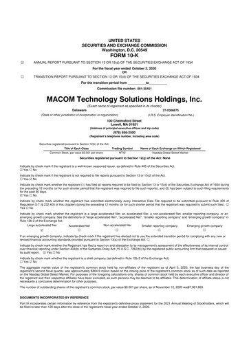 Thumbnail MACOM Technology Solutions 10-K Annual Report 