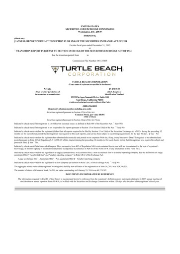 Thumbnail Turtle Beach Corp
 10-K Annual Report 2015