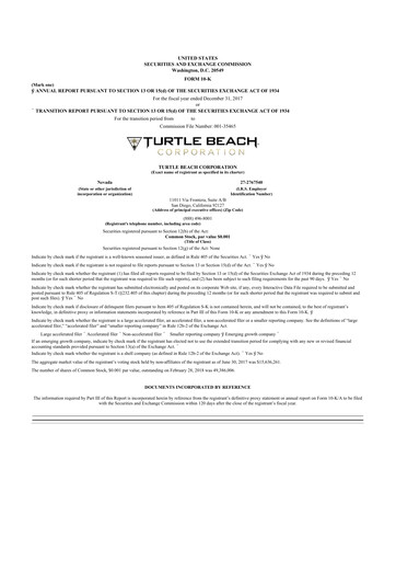 Thumbnail Turtle Beach Corp
 10-K Annual Report 2017