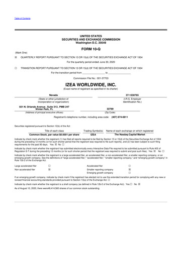 Thumbnail IZEA Worldwide
 10-Q Quarterly Report FY 