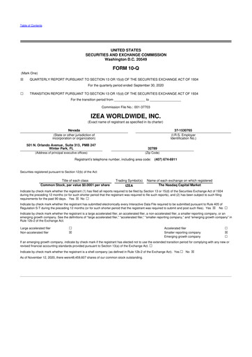 Thumbnail IZEA Worldwide
 10-Q Quarterly Report FY 
