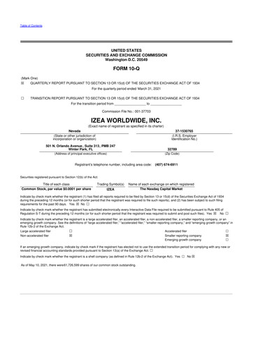 Thumbnail IZEA Worldwide
 10-Q Quarterly Report FY 