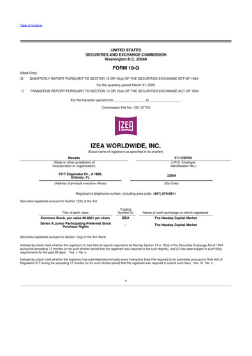 Thumbnail IZEA Worldwide
 10-Q Quarterly Report FY 