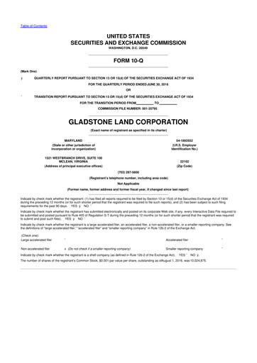 Thumbnail Gladstone Land 10-Q Quarterly Report FY2016 