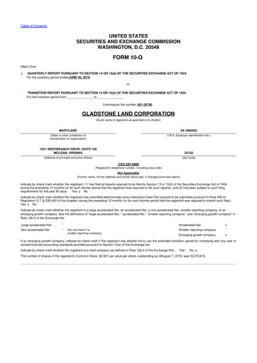 Thumbnail Gladstone Land 10-Q Quarterly Report FY2018 