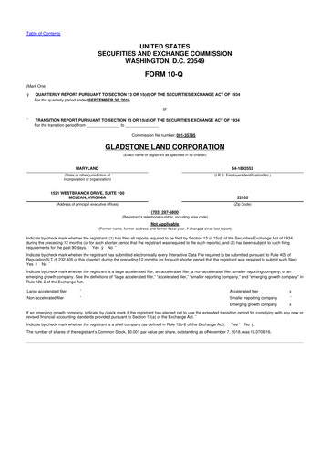 Thumbnail Gladstone Land 10-Q Quarterly Report FY2018 