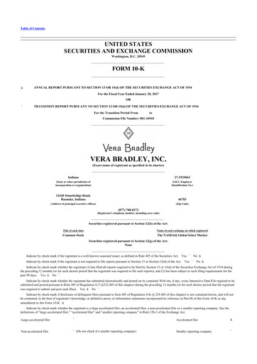 Thumbnail Vera Bradley
 10-K Annual Report 2017