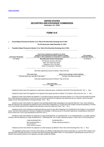 Thumbnail New Mountain Finance Corporation 10-K Annual Report 