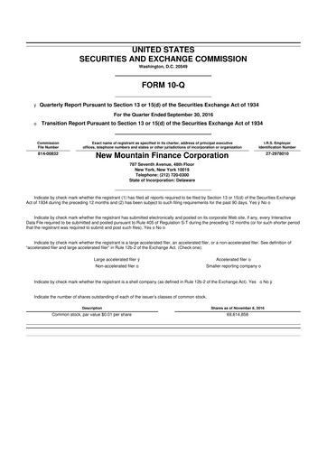 Thumbnail New Mountain Finance Corporation 10-Q Quarterly Report FY 