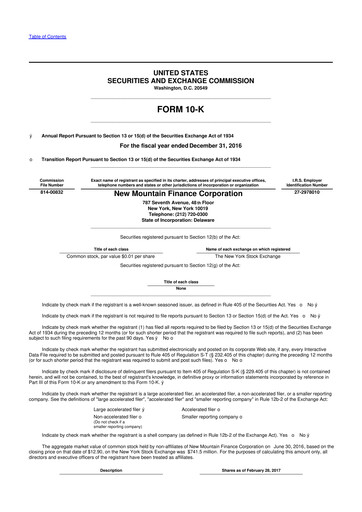 Thumbnail New Mountain Finance Corporation 10-K Annual Report 