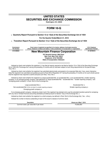 Thumbnail New Mountain Finance Corporation 10-Q Quarterly Report FY 