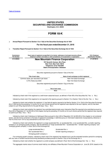 Thumbnail New Mountain Finance Corporation 10-K Annual Report 