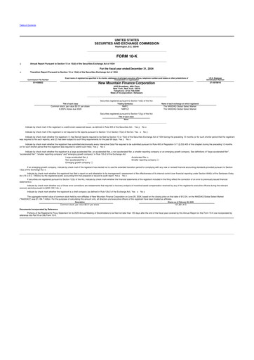 Thumbnail New Mountain Finance Corporation 10-K Annual Report 2024
