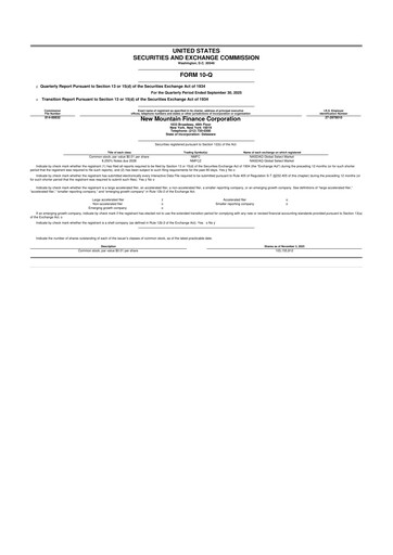 Thumbnail New Mountain Finance Corporation 10-Q Quarterly Report FY2025 