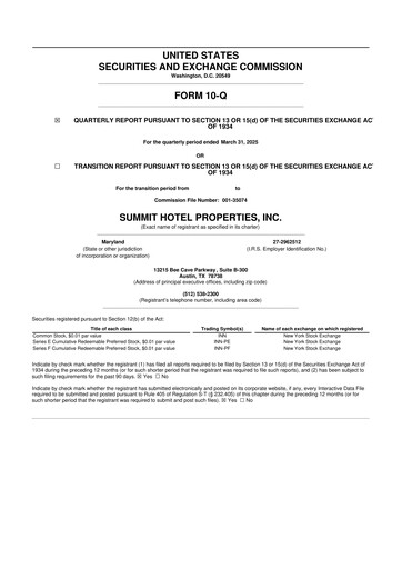 Thumbnail Summit Hotel Properties 10-Q Quarterly Report FY2025 