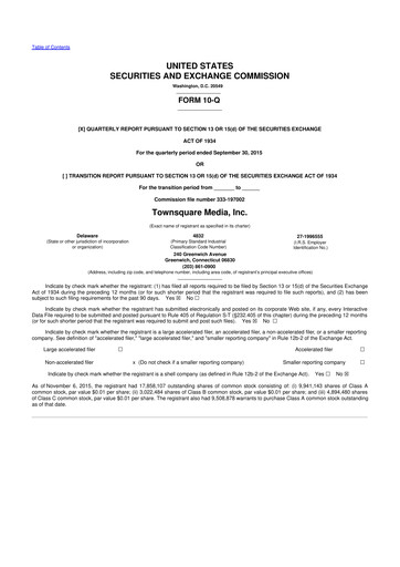 Thumbnail Townsquare Media 10-Q Quarterly Report FY2015 