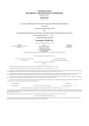 Thumbnail Townsquare Media 10-K Annual Report 2015