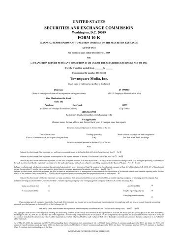 Thumbnail Townsquare Media 10-K Annual Report 2019