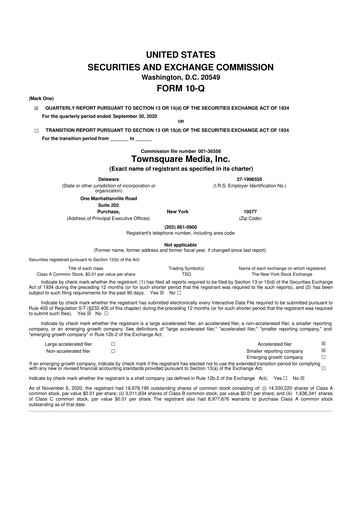 Thumbnail Townsquare Media 10-Q Quarterly Report FY2020 