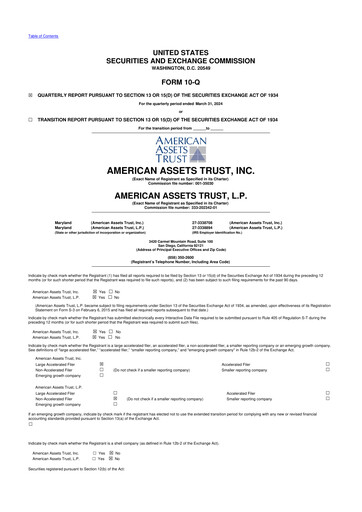 Vorschaubild American Assets Trust
 10-Q Quartalsbericht 2024 