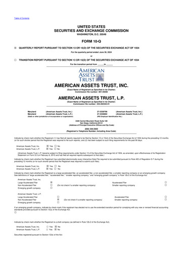 Vorschaubild American Assets Trust
 10-Q Quartalsbericht 2024 