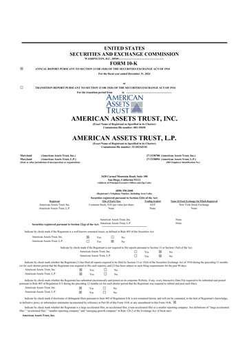 Thumbnail American Assets Trust
 10-K Annual Report 2024