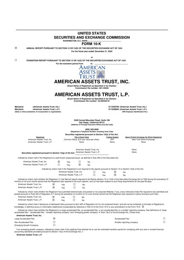 Thumbnail American Assets Trust
 10-K Annual Report 2025