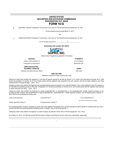 Thumbnail GoPro 10-Q Quarterly Report FY2017 