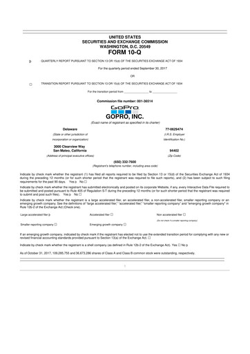 Thumbnail GoPro 10-Q Quarterly Report FY2017 