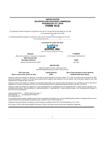 Thumbnail GoPro 10-Q Quarterly Report FY2020 