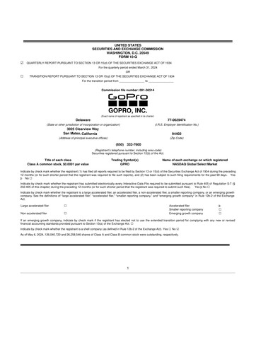 Thumbnail GoPro 10-Q Quarterly Report FY2024 