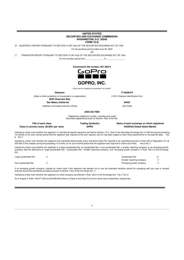 Thumbnail GoPro 10-Q Quarterly Report FY2024 