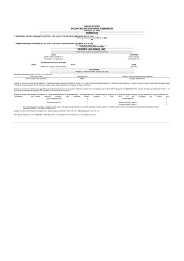 Thumbnail Veritex Holdings
 10-Q Quarterly Report FY2022 
