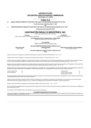 Thumbnail Huntington Ingalls Industries
 10-K Annual Report 2021