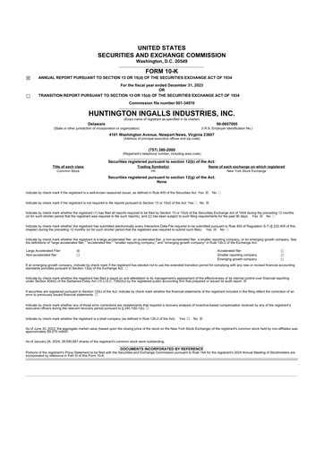 Thumbnail Huntington Ingalls Industries
 10-K Annual Report 2023