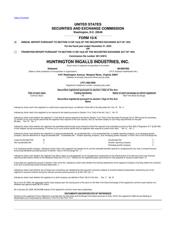 Thumbnail Huntington Ingalls Industries
 10-K Annual Report 2025