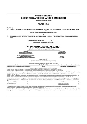 Thumbnail X4 Pharmaceuticals
 10-K Annual Report 2025
