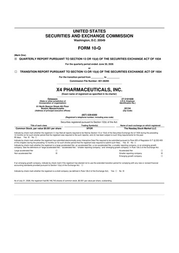 Thumbnail X4 Pharmaceuticals
 10-Q Quarterly Report FY2026 