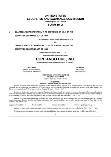 Thumbnail Contango Ore 10-Q Quarterly Report FY2017 
