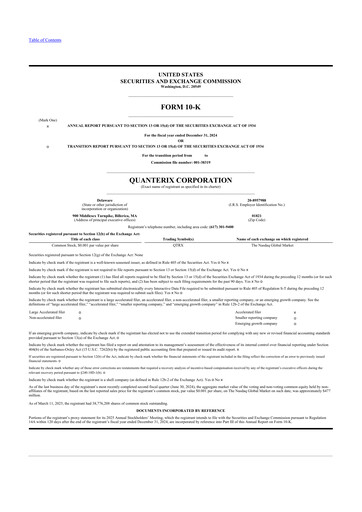 Thumbnail Quanterix 10-K Annual Report 2024