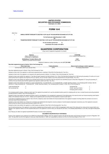 Miniature Quanterix 10-K Rapport annuel 2025
