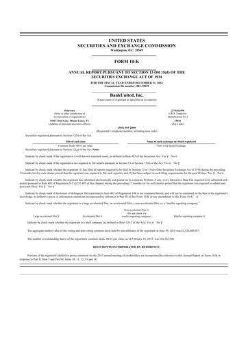 Thumbnail BankUnited
 10-K Annual Report 2014