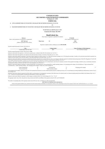 Thumbnail BankUnited
 10-K Annual Report 2021